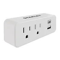 Stanley 30422 2-Ac Outlet 2-Usb Port Plugmax Wall Tap Adapter And Usb Charger, 3