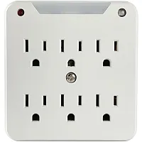 Stanley 33208 6-Ac Outlet 750-Joules Surgepro Surge-Suppression Night-Light Wall