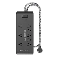 Stanley 33308 8-Ac Outlet 2-Usb Port 2,400-Joules Surge Blok Surge Protector Pow