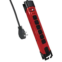 Digital Energy Dee1-1137 6-Outlet Metal Surge Protector Power Strip (Red, 15-Foo