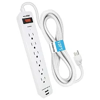 Digital Energy Enr1-1005 6-Ac Outlet And 2-Usb Port 1,050-Joules Surge Protector