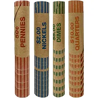 Nadex Coins Nxte-1440 256 Assorted Preformed Crimped End Coin Roll Wrappers, 64