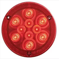 OPTRONICS STL43RBXP 10 Led S/T/T 4In;Reflex;Flange;Red;