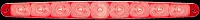 OPTRONICS STL63RB Led S/T/T Light;9 Diode; Red