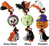 Pet Edge Halloween Rope & Vinyl Toys - Pumpkin