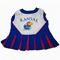 Pets First Kansas Jayhawks Cheerleader Dog Dress - Medium