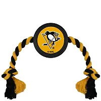 Pets First Pittsburgh Penguins Pet Hockey Puck Rope Toy