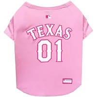 Pets First Texas Rangers Pink Pet Jersey - Medium
