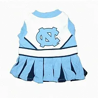 Pets First North Carolina Tarheels Cheerleader Dog Dress - X-Small