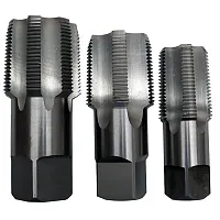 Drill America Carbon Steel Npt Pipe Tap Set In Carry Pouch 1&quot; - 1-1/2&quot; (3 Piece 