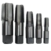 Drill America Carbon Steel Npt Pipe Tap Set In Carry Pouch 1/8&quot; - 3/4&quot; (5 Piece 