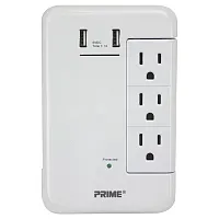 Prime Pbrusb346S-A 6-Ac Swiveling Outlet And 2-Usb Port 1,200-Joules Surge Prote