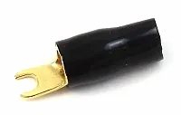 Midland Pts4-B 4 Gauge Gold Spade Terminal (Black) - Bulk
