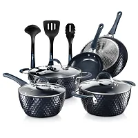 Nutrichef Nccw11Ds Diamond Home Kitchen Cookware Set (Dark Blue)