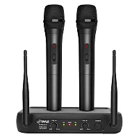 Pyle Pdwm2135 Vhf Dual-Channel Fixed-Frequency Wireless Microphone System With 2