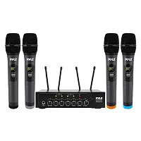Pyle Pdwm4120 Home And Office Uhf 50-Channel Wireless Microphone System With 4 H