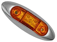 RV DESIGNER L931 Amber Oblong W/ Chrome Bezel Led Ma