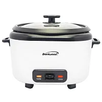 Brentwood 20 Cups Cooked Rice Cooker with Steam Tray in White