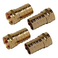Rca Vh1454Rv Rg6 Gold-Plated Crimp Connector, 4 Pack