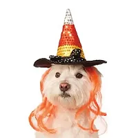 Rubie's Costume Co Candy Corn Witch Pet Hat With Hair - M/L