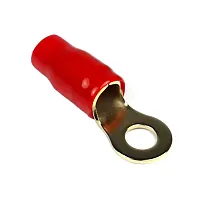 Ring Terminal 4Ga. 10Pcs. Gold;Red Sleeve;Xscorpion
