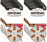 Rayovac Proline Advanced Hearing Aid Batteries | Size 312 (60 pack) 312CR-6PROU