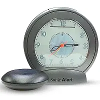 Sonic Alert Sonic Boom SBA475ss Vibrating Analog Alarm Clock | Dark Grey SBA475