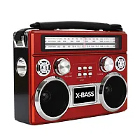 SuperSonic Retro Rechargeable 3 Band Radio With Bluetooth and Flashlight in Red