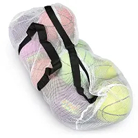 39&quot; Mesh Sports Ball Bag with Strap, White SCOA-507