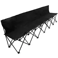 8-Foot Portable Folding 6 Seat Bench with Back, Black SCOA-753