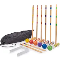 Six-Player Travel Croquet Set with Drawstring Bag SCRQ-002