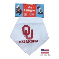 Smart Dog Products Oklahoma Sooners White Pet Bandana
