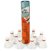 10 Genuine Hen Feather Shuttlecocks SLEG-003