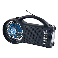 Supersonic Sc-1073Er Portable Bluetooth Solar-Powered Speaker With Fm Radio, Led