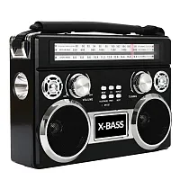 Supersonic Sc-1097Bt- Black 3-Band Radio With Bluetooth And Flashlight, Sc-1097B