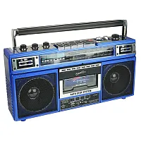 Supersonic Sc-3201Bt Blu Retro Bluetooth Cassette/Am/Fm/Shortwave Boom Box, Sc-3