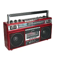 Supersonic Sc-3201Bt Red Retro Bluetooth Cassette/Am/Fm/Shortwave Boom Box, Sc-3