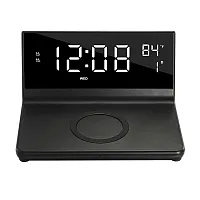 Supersonic Sc-6025Qi Dual Alarm Clock With 2-In-1 Wireless Charging