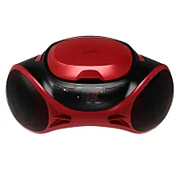 Supersonic Sc-726Bt Red 3-Watt-Rms Portable Bluetooth Cd Music System With Built