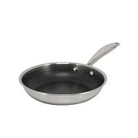 Better Chef 8 Inch 3-Ply Stainless Steel Nonstick Fry Pan with Rolled Edge in Si