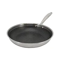 Better Chef 10 Inch 3-Ply Stainless Steel Nonstick Fry Pan with Rolled Edge in S