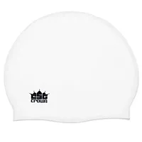 Silicone Swim Cap, White SSWI-006