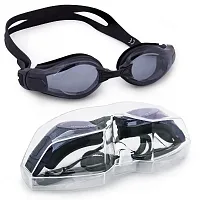 Clear Swimming Goggles with Case, Black SSWI-107