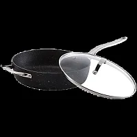 STARFRIT USA 0318003000 The Rock 11&#039;Dp Frypan W/Ss Hndl+Lid