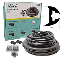 TACO METALS 3426BBK502 Flexible Rub Rail Kit Black W/ Bla