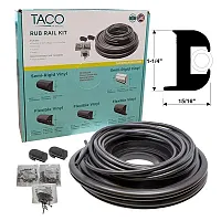 TACO METALS 3447BBK502 Flexible Rub Rail Kit Black W/ Bla