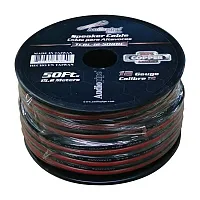 Audiopipe 12 Gauge 100% Copper Series Speaker Wire - 50 Foot Roll - Red/Black Ja