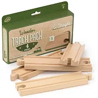 6&#039; Straight Wooden Train Tracks, 4-pack GT-9000