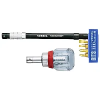 Vessel Crystaline Ratchet Stubby Screwdriver Set With Flexible Shaft No.Td-6700F