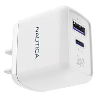 Nautica Uccch03-02 2-Usb Port Wall Charger With 30-Watt Pd Usb-C And Usb-A Qc3.0